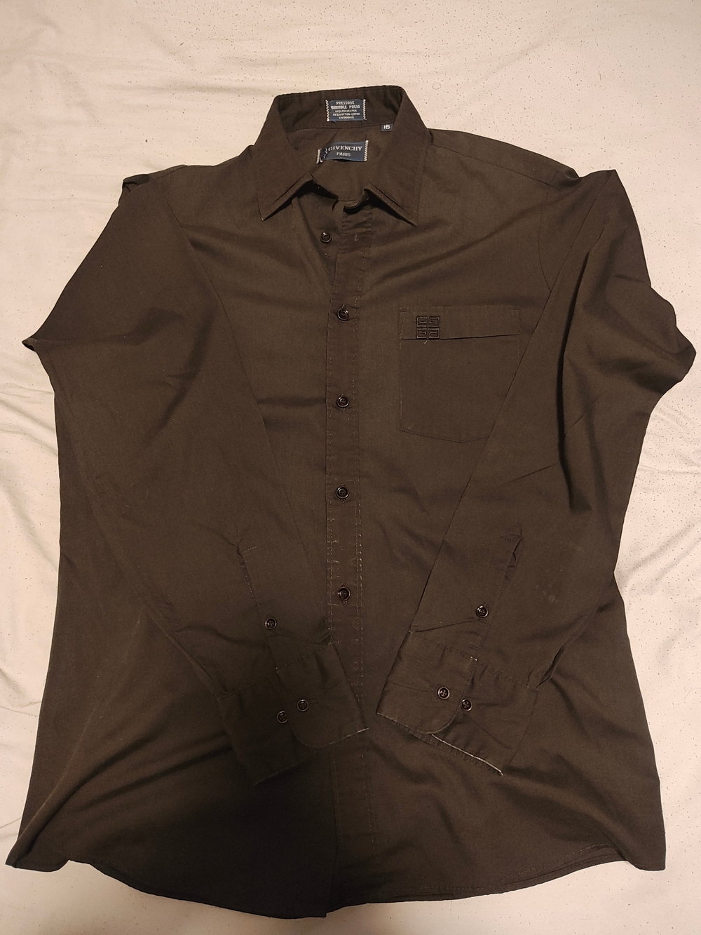 Vintage Givenchy Men’s Black Long-Sleeve Button-Up Shirt